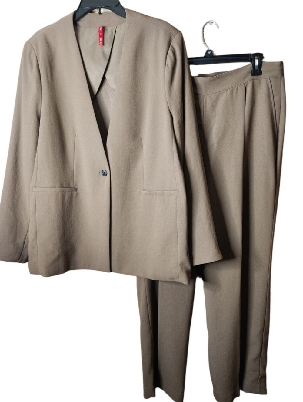 SPANX Taupe Relaxed-Fit Two-Piece Pantsuit